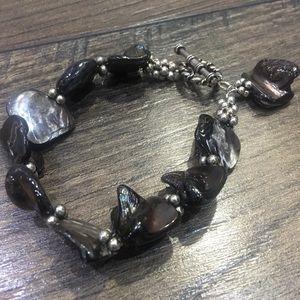 ABALONE SHELL PEARLS w/ SILVER ACCENTS